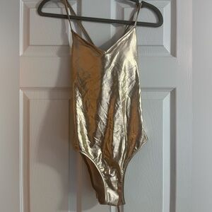 BNWT AERIE GOLD BATHING SUIT SIZE XS